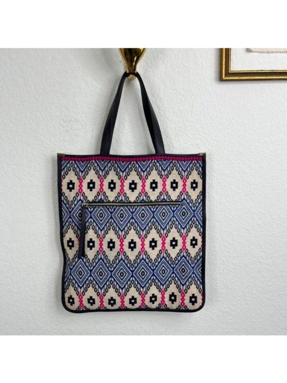 & Other Stories Tapestry Boho Ikat Woven Ethnic Shoulder Tote Bag Purse